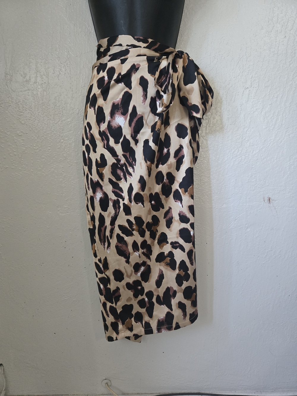 Never Fully Dressed Leopard-Print Midi Wrap Skirt in Beige, Black & Pink - Picture 8 of 11